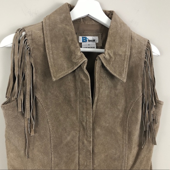 Blucid Suede Leather Fringe Vest - Picture 5 of 8